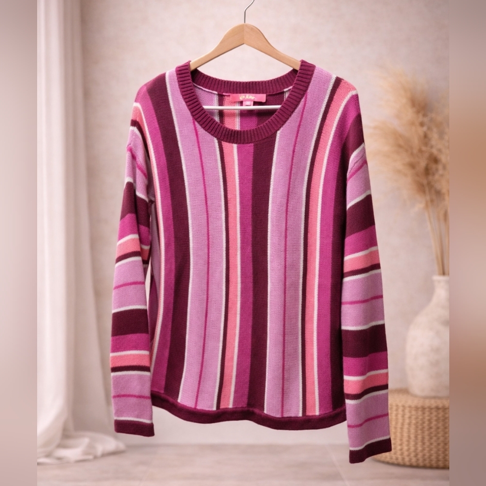 NWOT Lilly Pulitzer Small Pink & Magenta Striped Knit Sweater